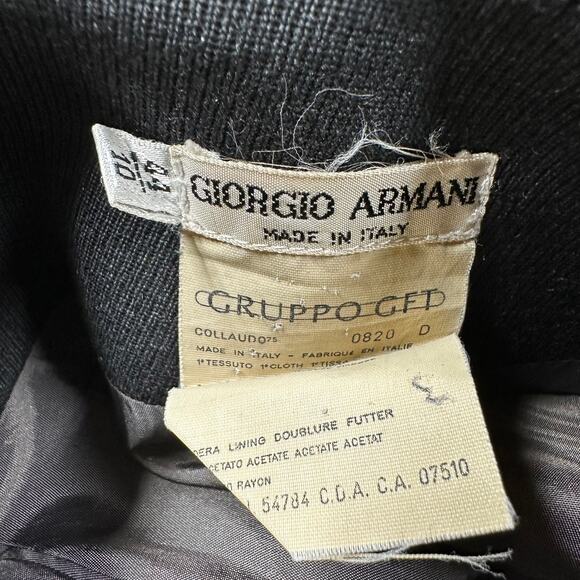 Giorgio Armani Vintage Collaudo Wool Blend Wrap Around Skirt Black Size 10 EUC - Picture 3 of 10